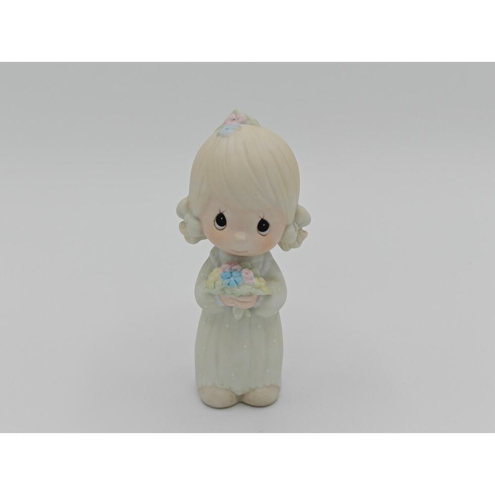 Precious Moments E 2845 Junior‎ Bridesmaid Enesco Figurine Wedding Vintage 1983